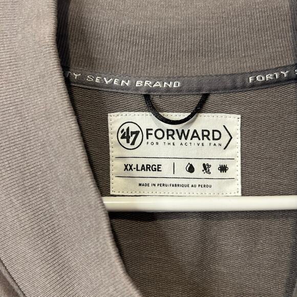 Forty Seven Toronto Blue Jays Men's 1/4 Zip Pullover Sweatshirt Size XXL Gray - Picture 3 of 11